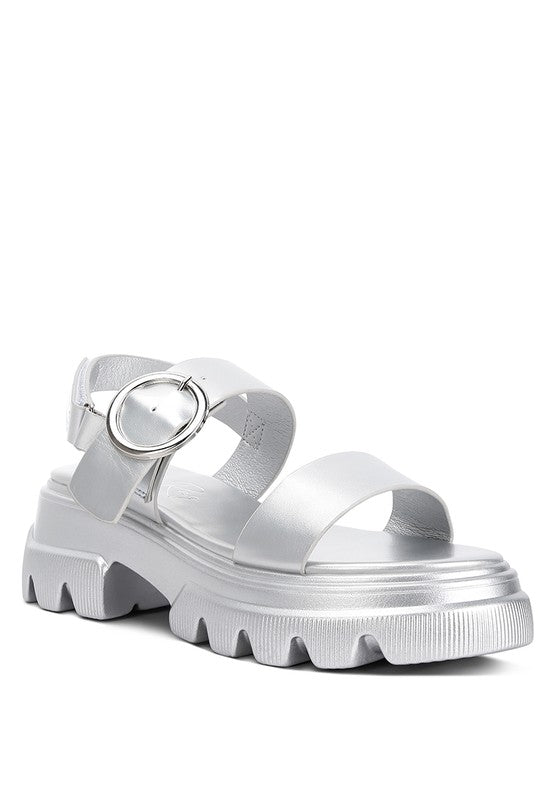 Silas Metallic Chunky Sandals - Tigbul's Variety Fashion Shop