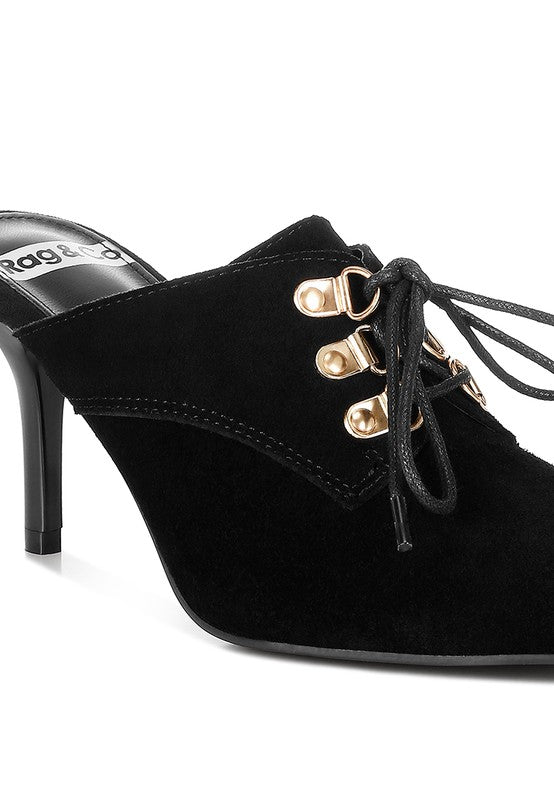 Miladi Suede Stiletto Mules - Tigbul's Variety Fashion Shop