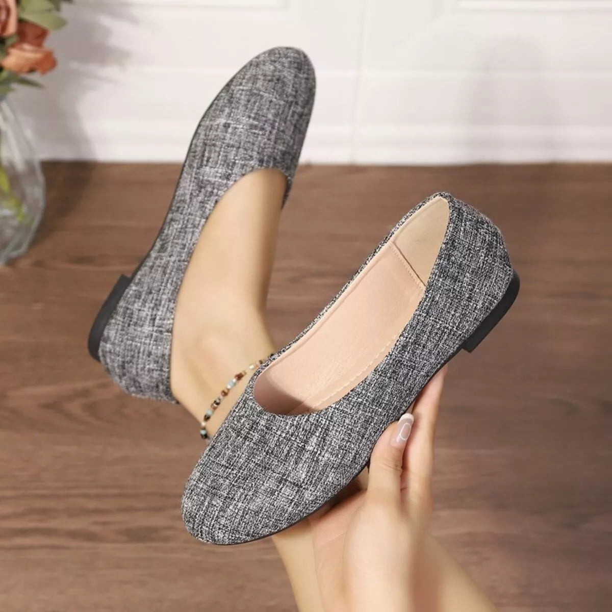 Round Toe Flats Slip-Ons - Tigbul's Variety Fashion Shop