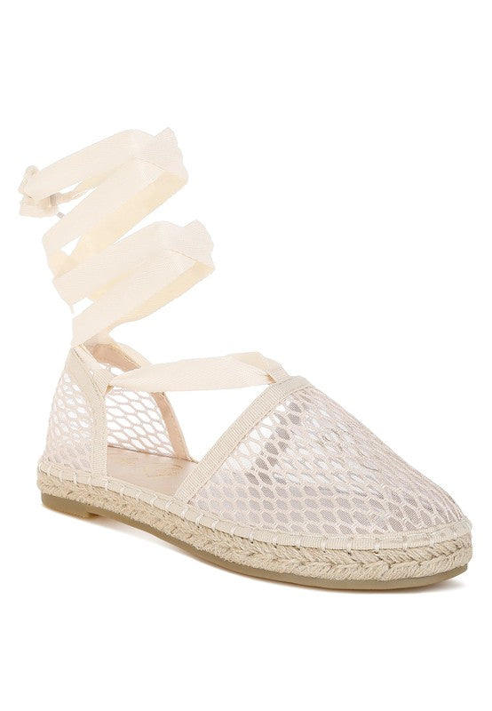 Sonara Mesh Flat Espadrille Sandals - Tigbul's Variety Fashion Shop