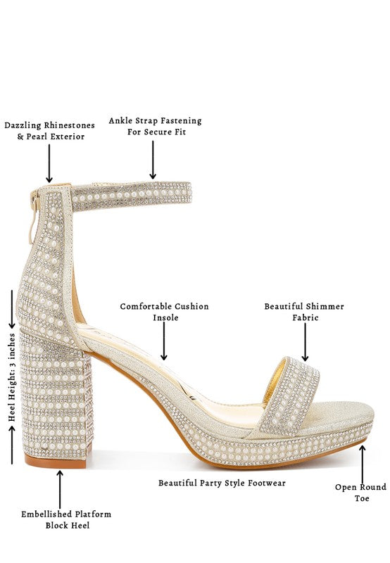Mejuri Rhinestones And Pearl Embellished Sandals - Tigbul's Variety Fashion Shop