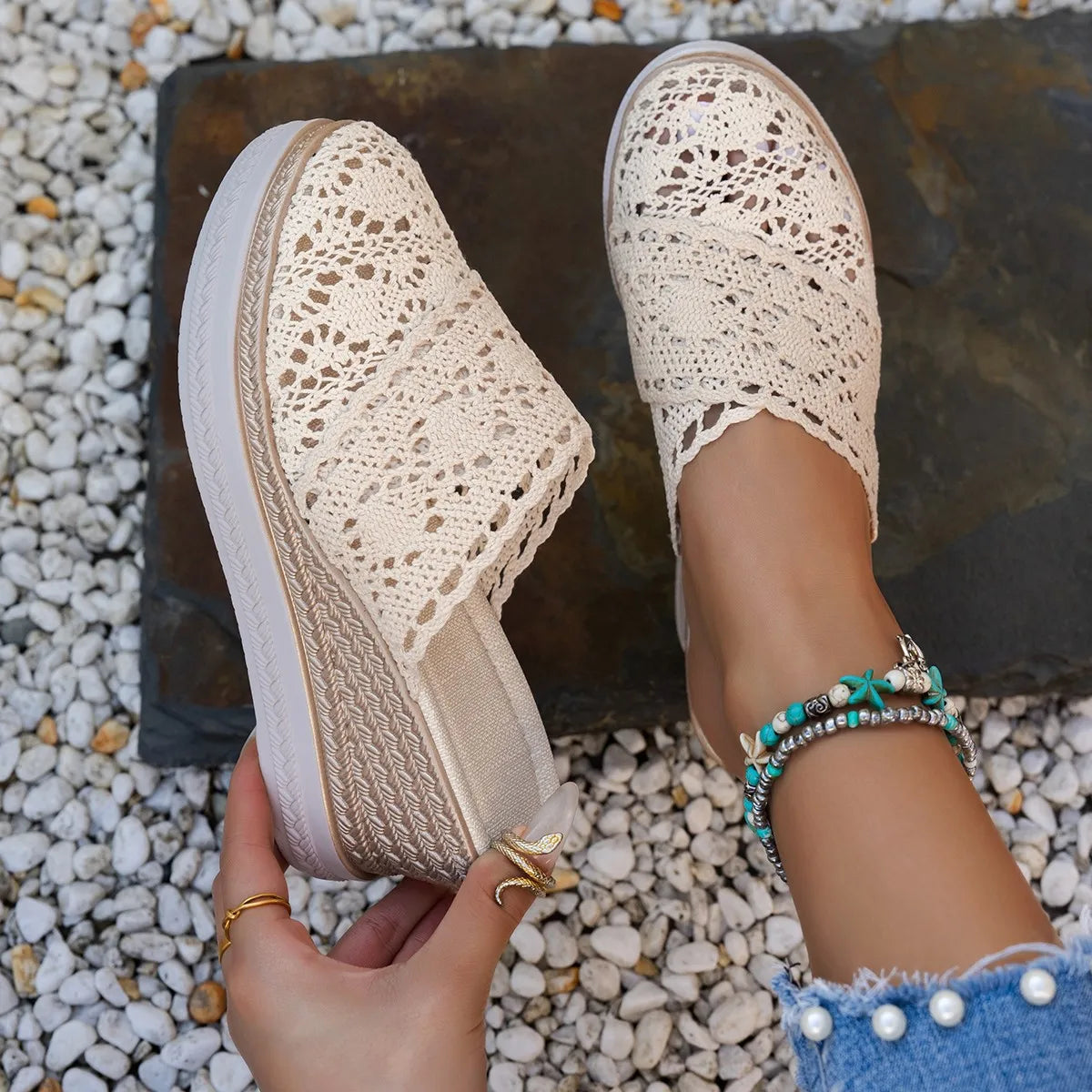Round Toe Wedge Sandals - Tigbul's Variety Fashion Shop