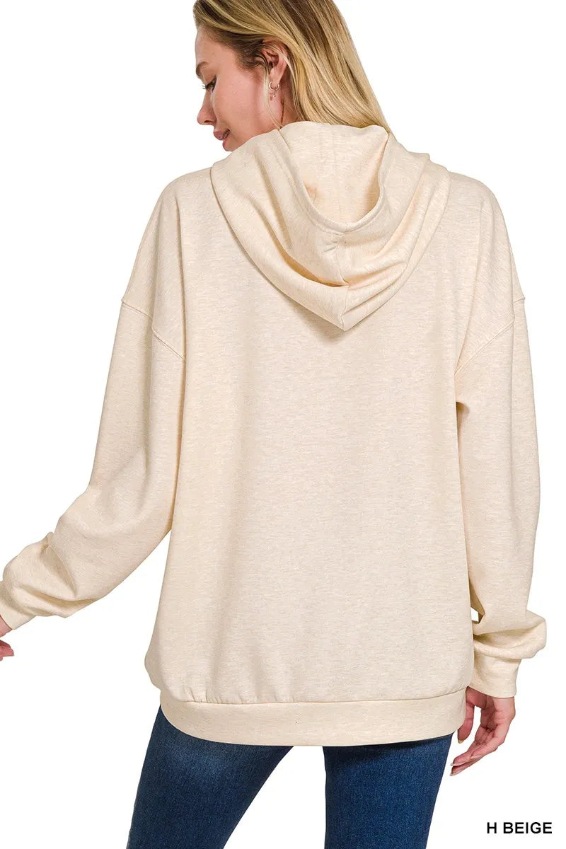 Zenana Oversized Scuba Hoodie with Kangaroo Pocket - Tigbul's Variety Fashion Shop