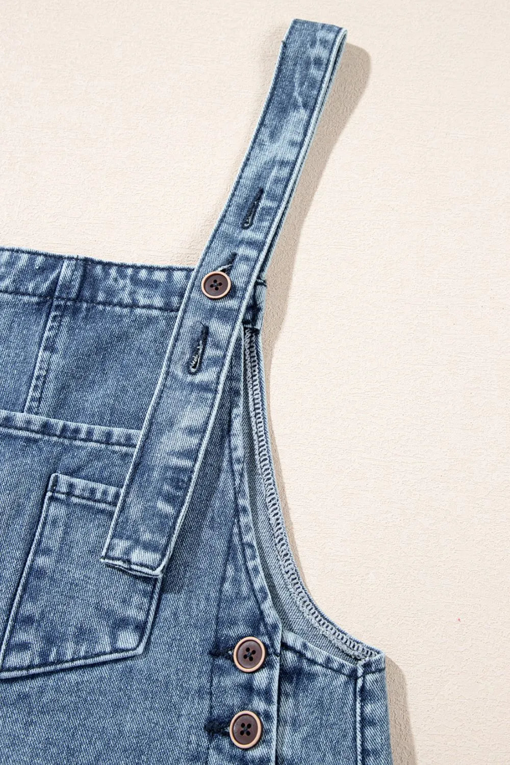 Distressed Bib Pocket Wide Leg Denim Overalls - Tigbul's Variety Fashion Shop