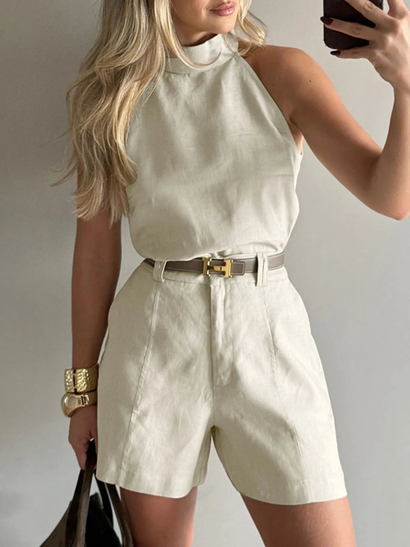 Sleeveless Top and Shorts Set - Tigbul's Variety Fashion Shop