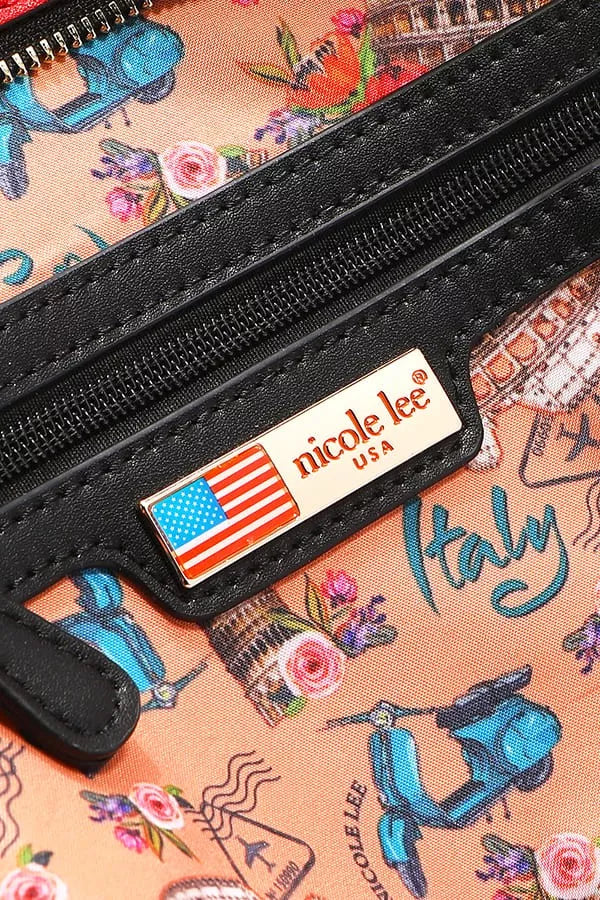 Nicole Lee USA Martha Travels Italy Wide Handbag with Rhinestones - Tigbul's Variety Fashion Shop