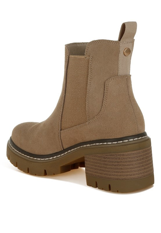 Vostok Suede Chunky Chelsea Boots - Tigbul's Variety Fashion Shop