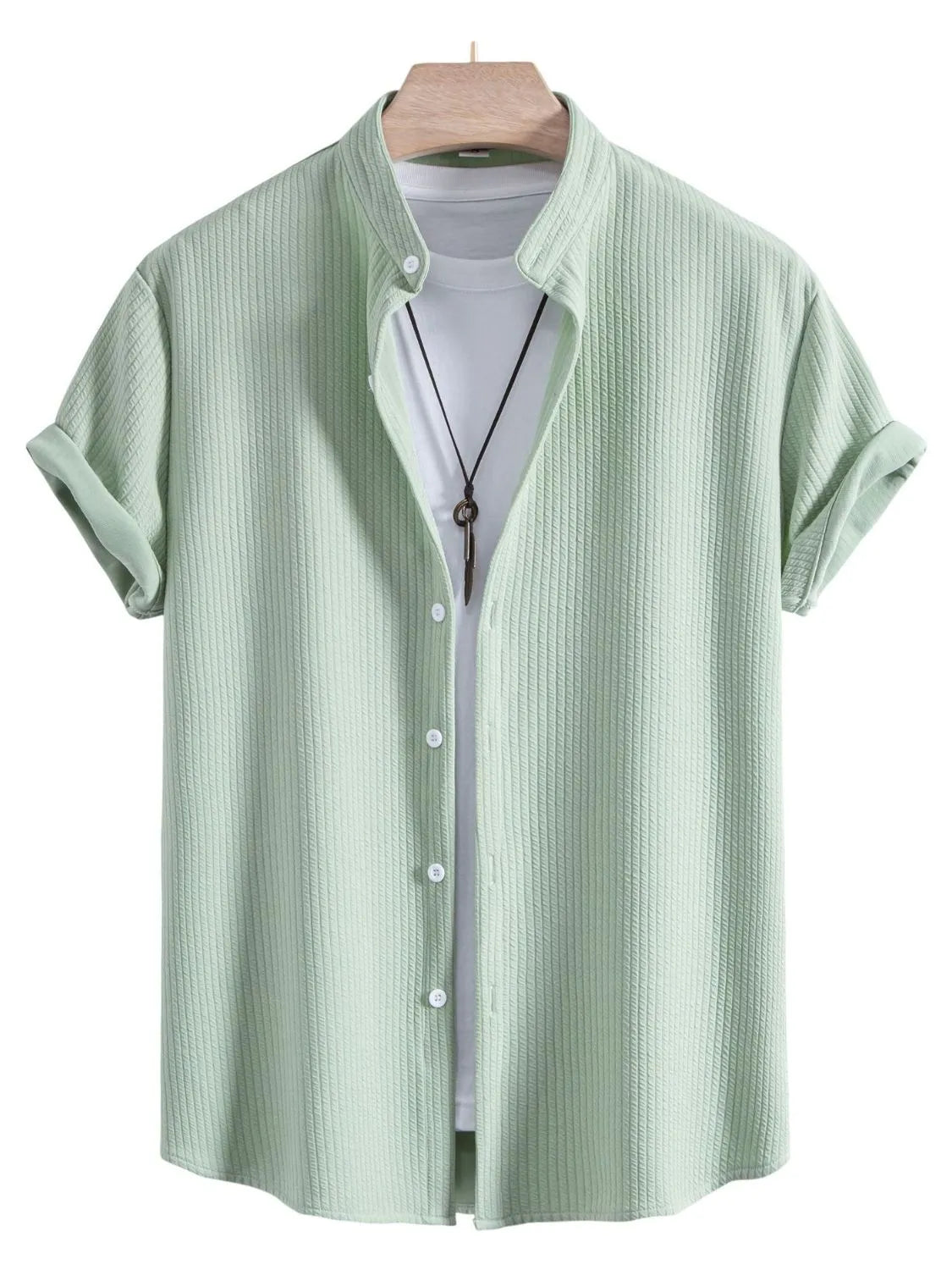 Men's Ribbed Short Sleeve Shirt and Shorts Set - Tigbul's Variety Fashion Shop