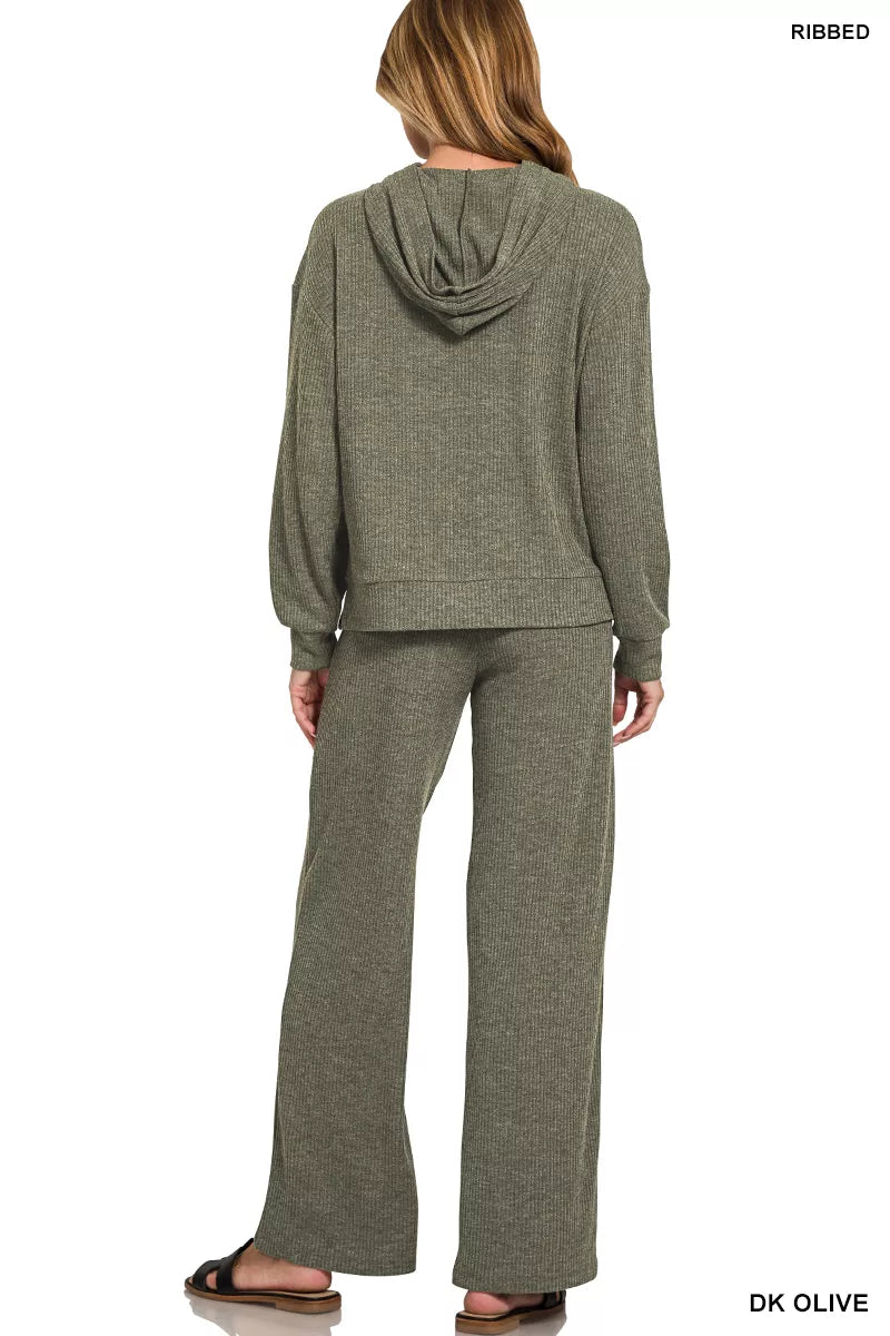 Zenana Ribbed Drawstring Lounge Pants - Tigbul's Variety Fashion Shop