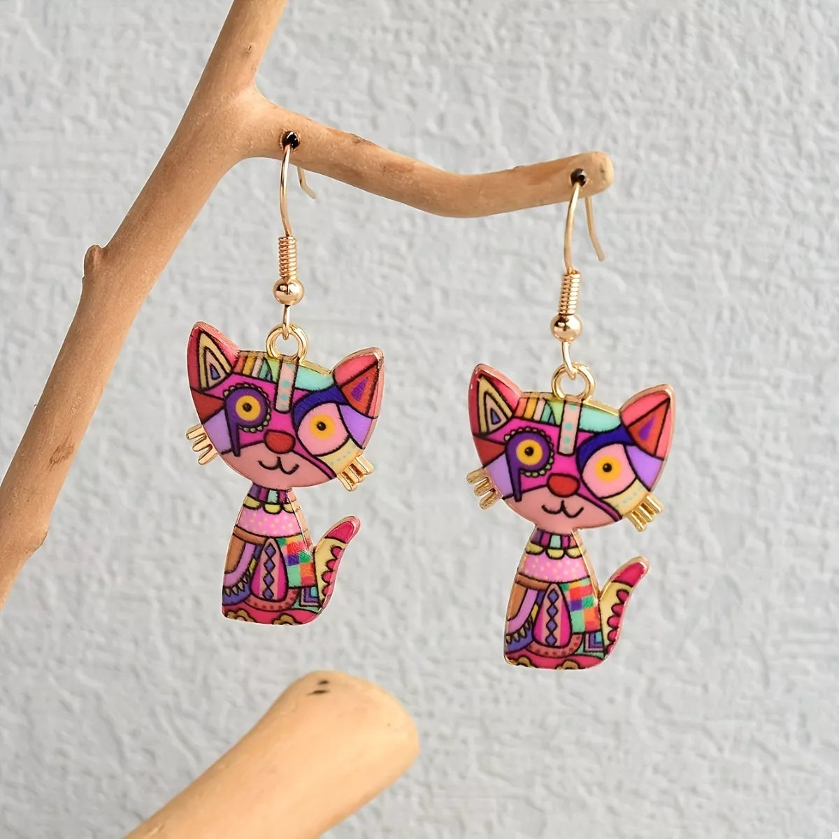 Colorful Cat Dangle Earrings - Tigbul's Variety Fashion Shop