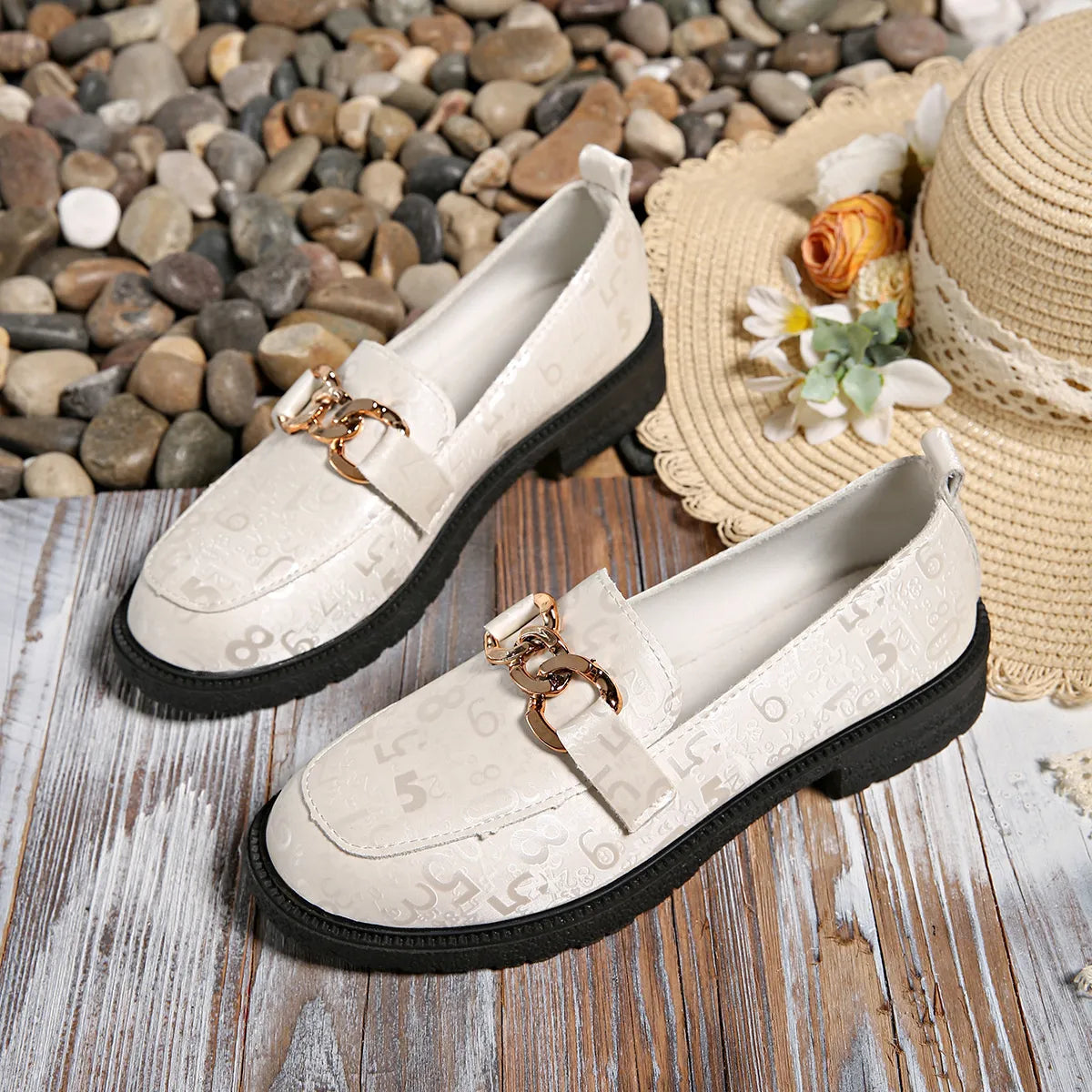 Round Toe Block Heels Loafers - Tigbul's Variety Fashion Shop