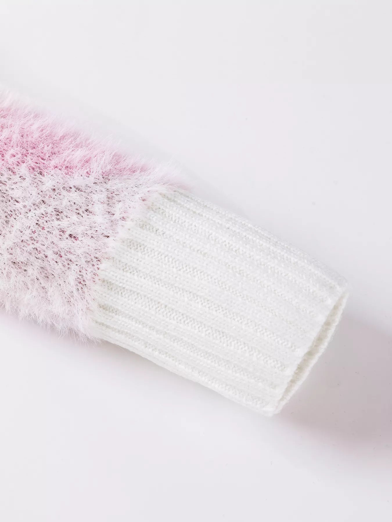 Heart Leopard Pearled Ribbed Trim Fuzzy Sweater - Tigbul's Variety Fashion Shop