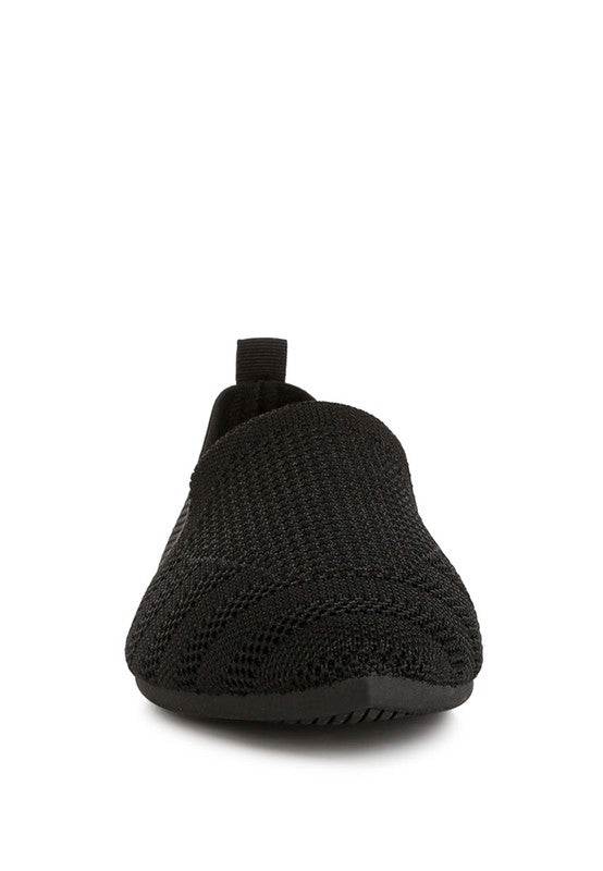 Akili Knit Textile Solid Flats - Tigbul's Variety Fashion Shop