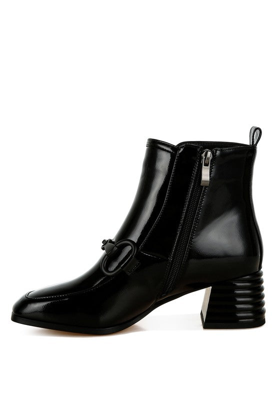 Algol Textured Block Heel Ankle Boots - Tigbul's Variety Fashion Shop