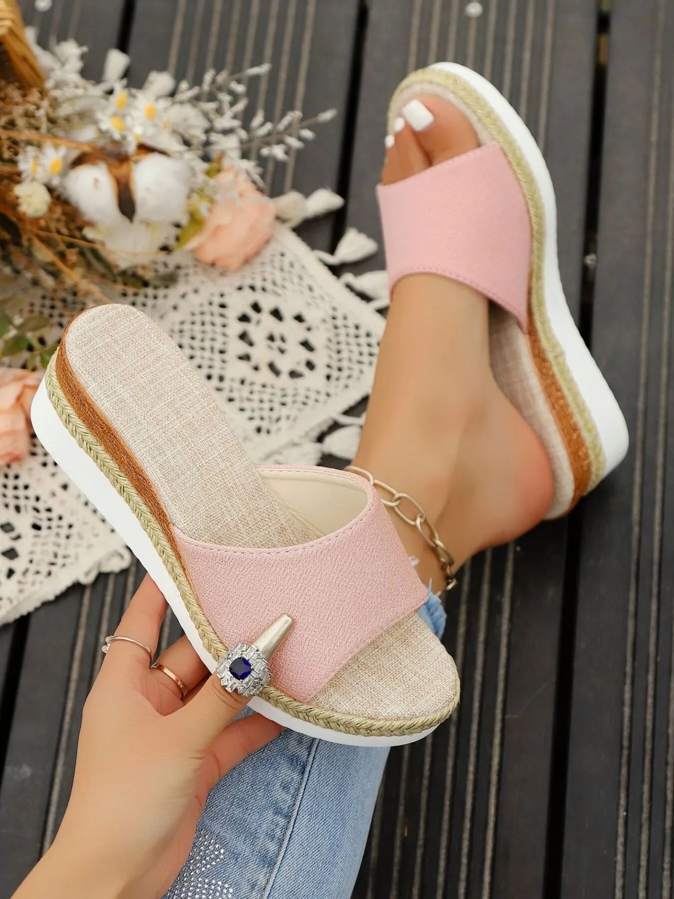 Open Toe Wedge Sandals - Tigbul's Variety Fashion Shop