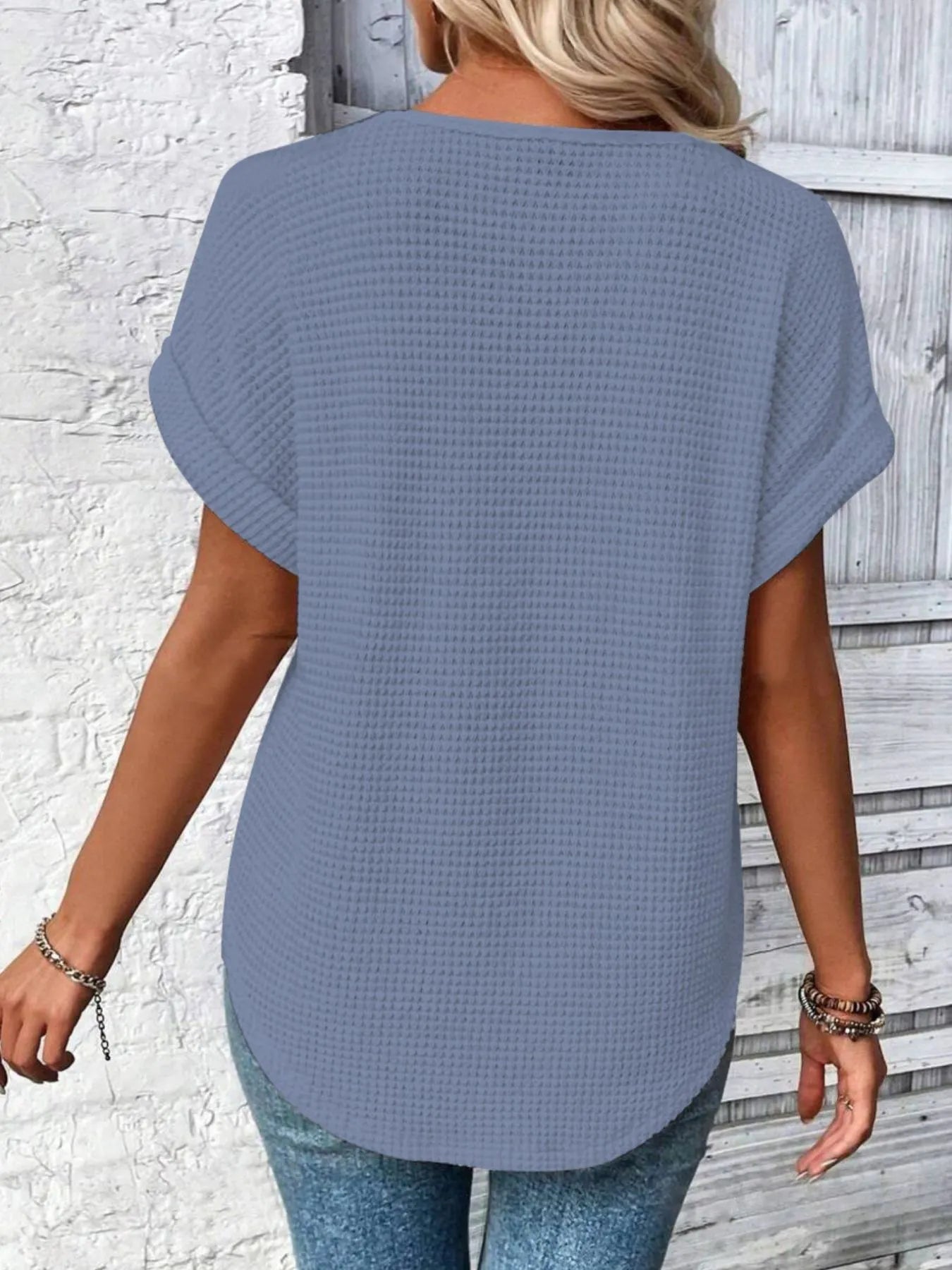 Crochet Lace Short Sleeve Casual T-Shirt - Tigbul's Variety Fashion Shop