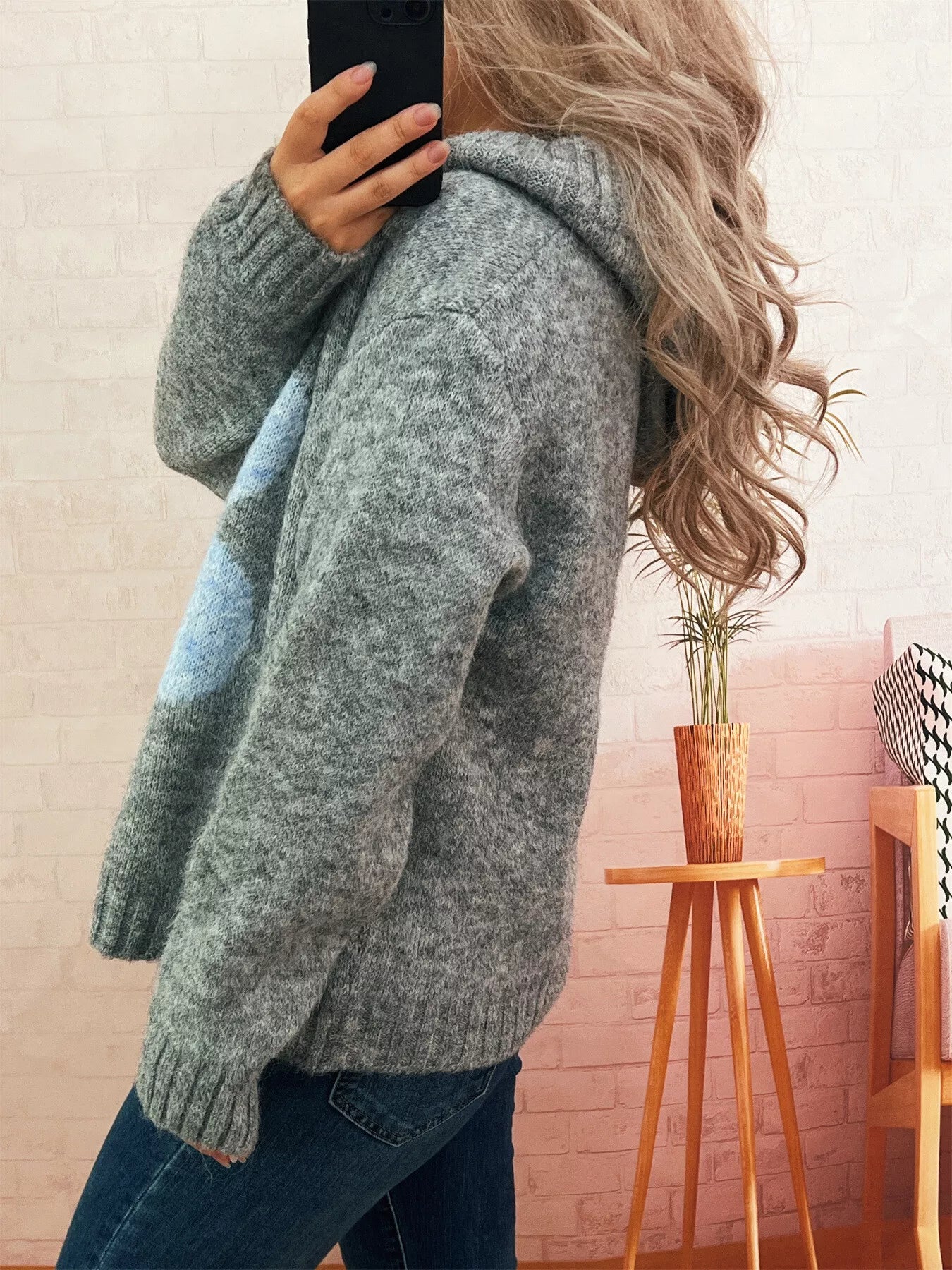 Flower Long Sleeve Hooded Sweater - Tigbul's Variety Fashion Shop