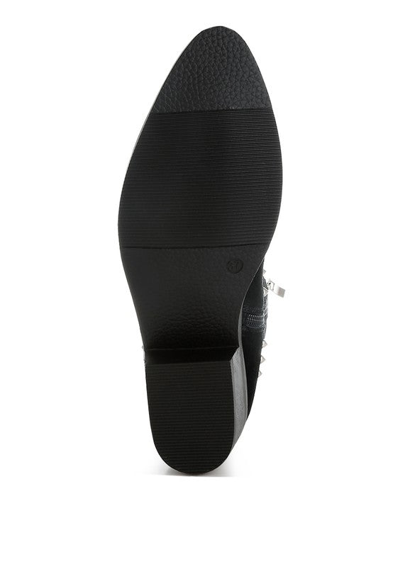 Hira Studs Embellished Cowboy Boots - Tigbul's Variety Fashion Shop