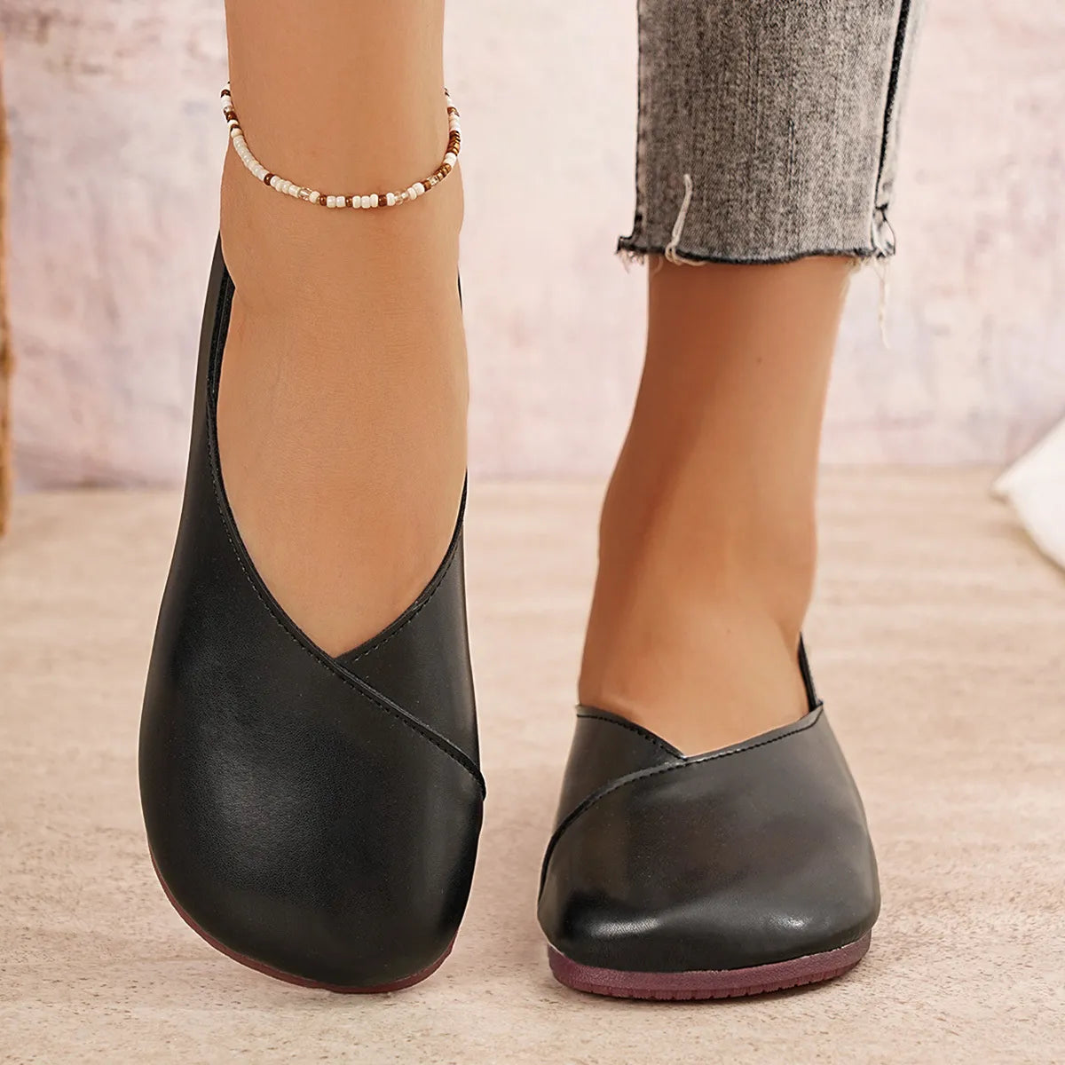 Round Toe Flats Slip-Ons - Tigbul's Variety Fashion Shop