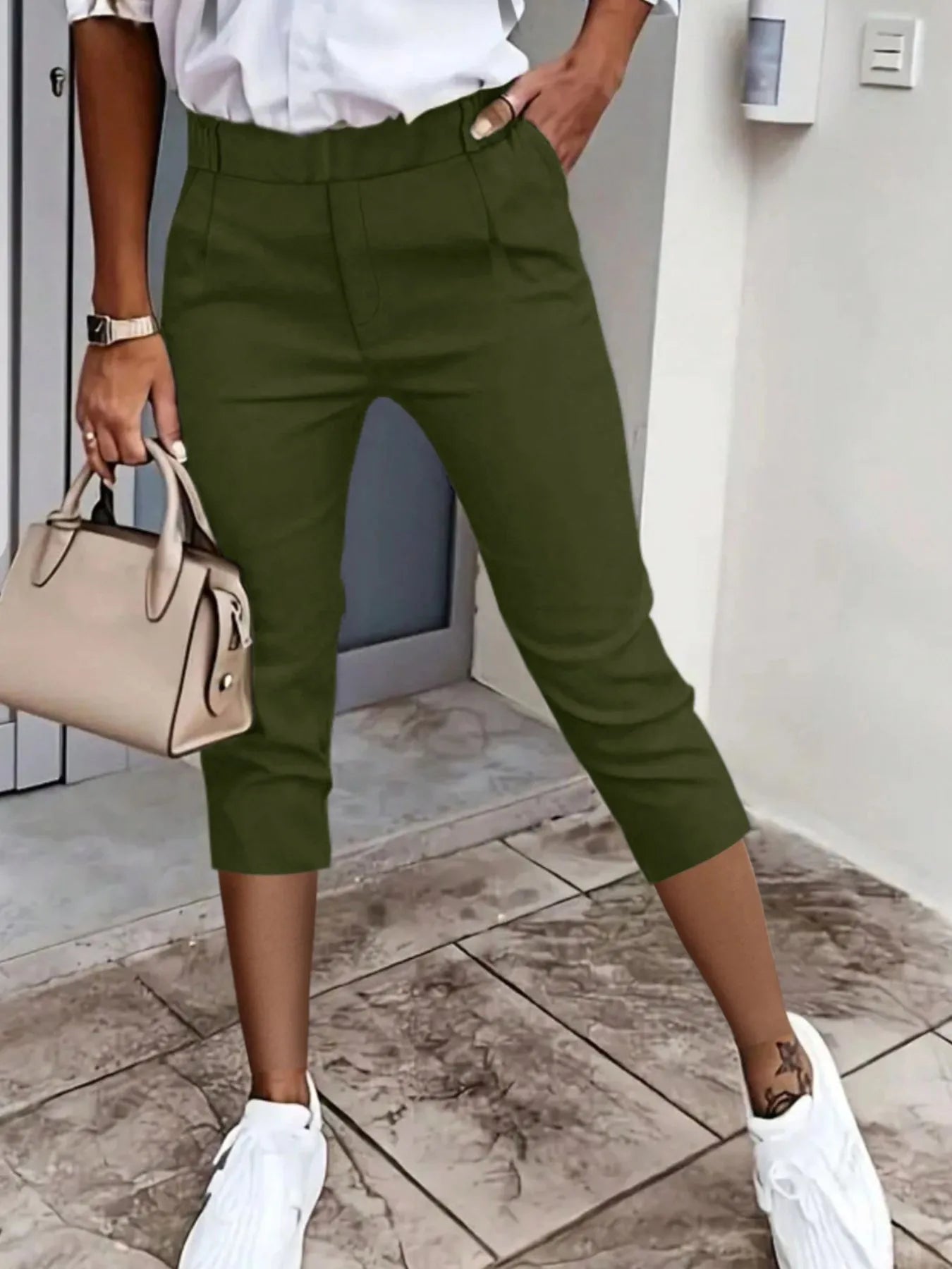 Pleated Detail Pants with Pockets - Tigbul's Variety Fashion Shop