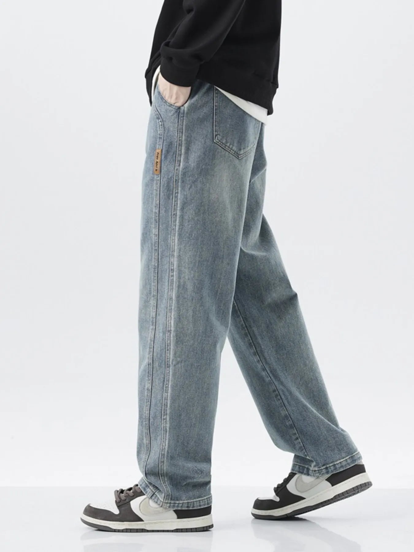 Men's Full Size Washed Loose Fit Wide Leg Jeans Plus Size - Tigbul's Variety Fashion Shop