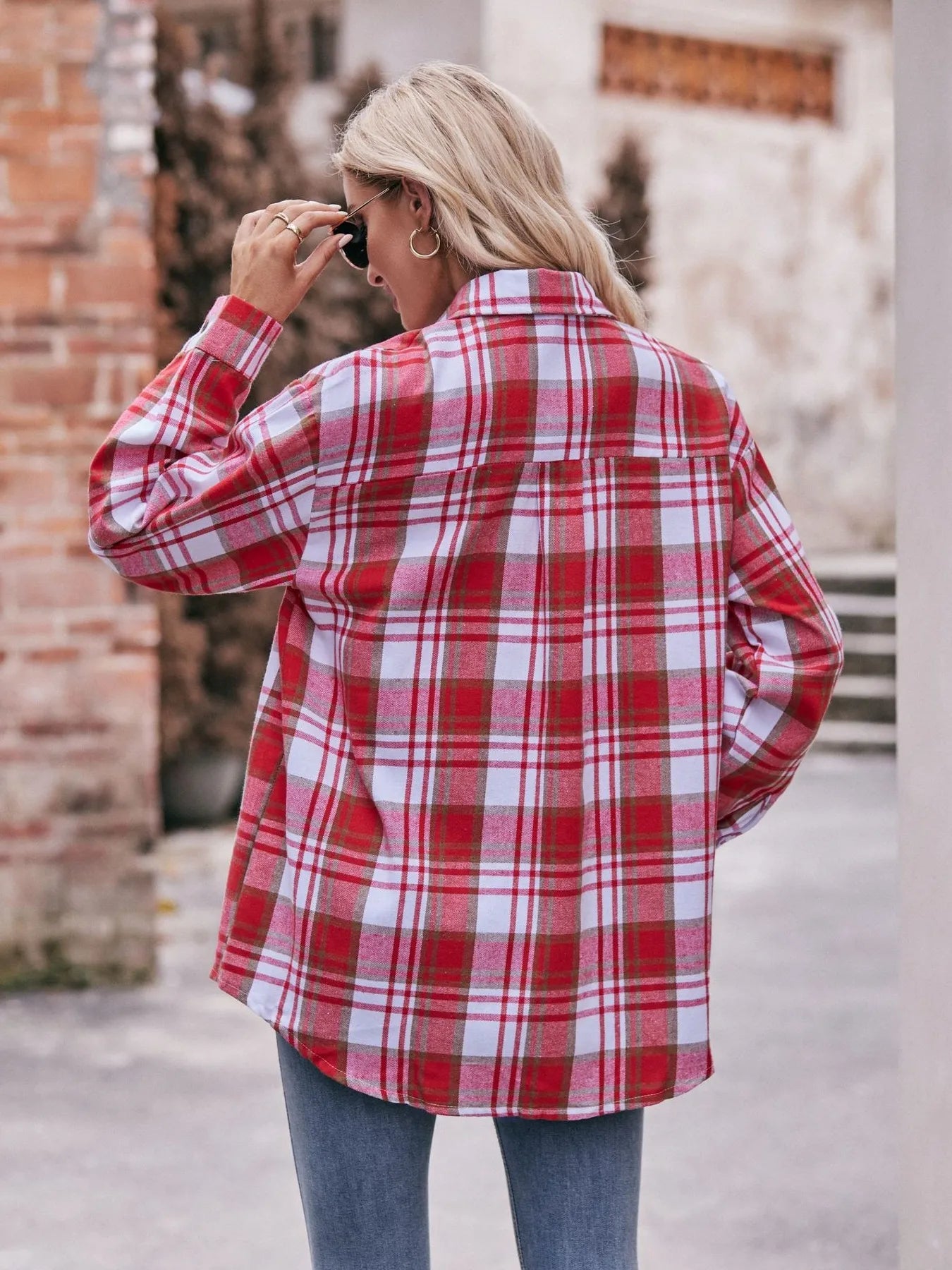 Plaid Button-Down Long Sleeve Shirt - Tigbul's Variety Fashion Shop