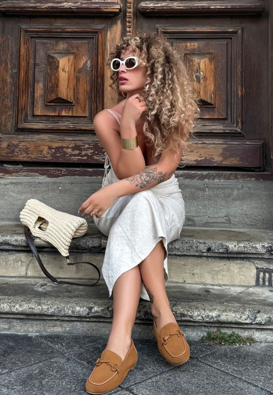 Awen Monochromatic Horsebit Real Suede Loafers - Tigbul's Variety Fashion Shop