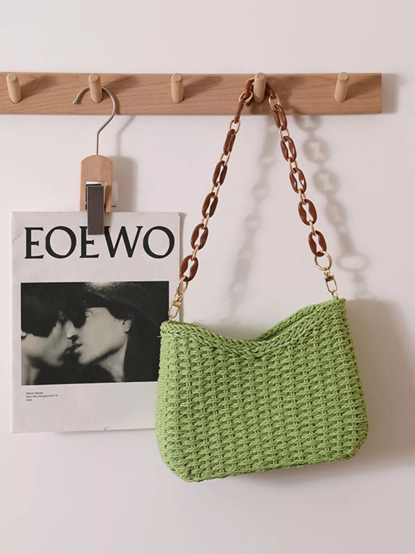 Woven Straw Shoulder Bag - Tigbul's Variety Fashion Shop