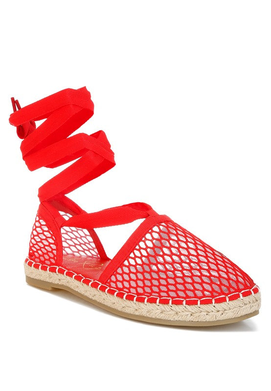 Sonara Mesh Flat Espadrille Sandals - Tigbul's Variety Fashion Shop