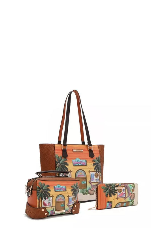 Nicole Lee USA Sun and Sand 3 Piece Bag Set - Tigbul's Variety Fashion Shop