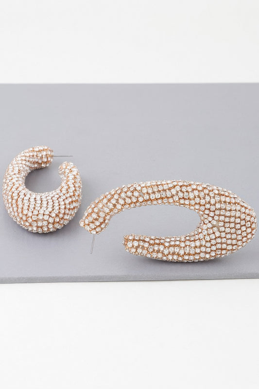 Bejeweled Abstract Oval Earrings - Tigbul's Variety Fashion Shop