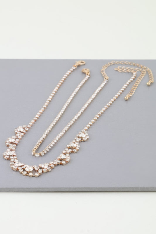 Bejeweled Curtain Drop Ballgown Necklace - Tigbul's Variety Fashion Shop