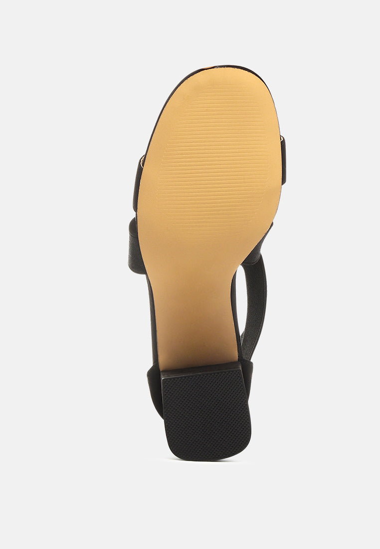 Benicia Elastic Strappy Block Heel Sandals - Tigbul's Variety Fashion Shop