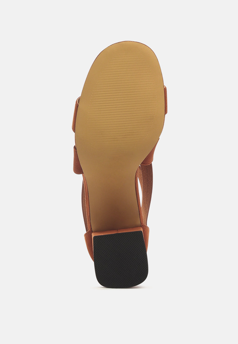 Benicia Elastic Strappy Block Heel Sandals - Tigbul's Variety Fashion Shop