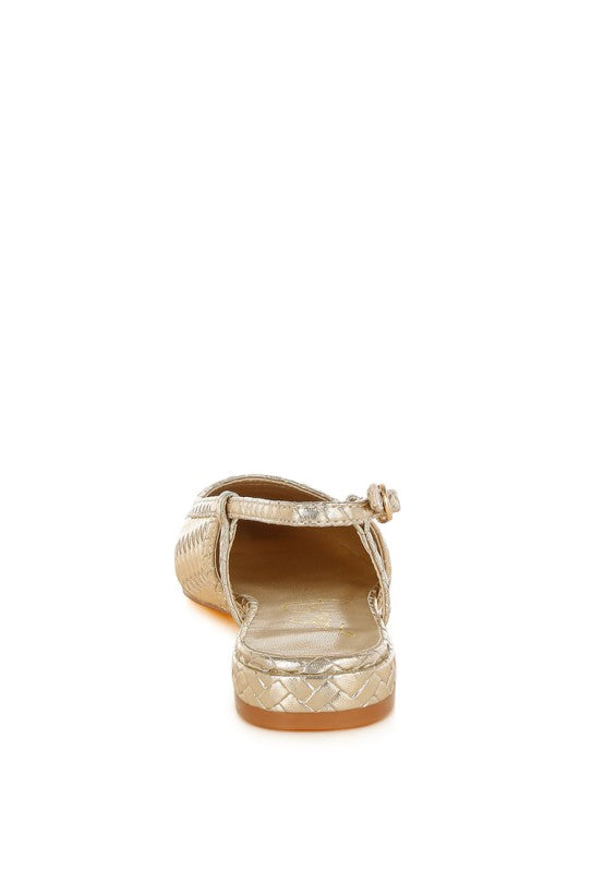 Kurina Metallic Woven Slingback Sandals - Tigbul's Variety Fashion Shop