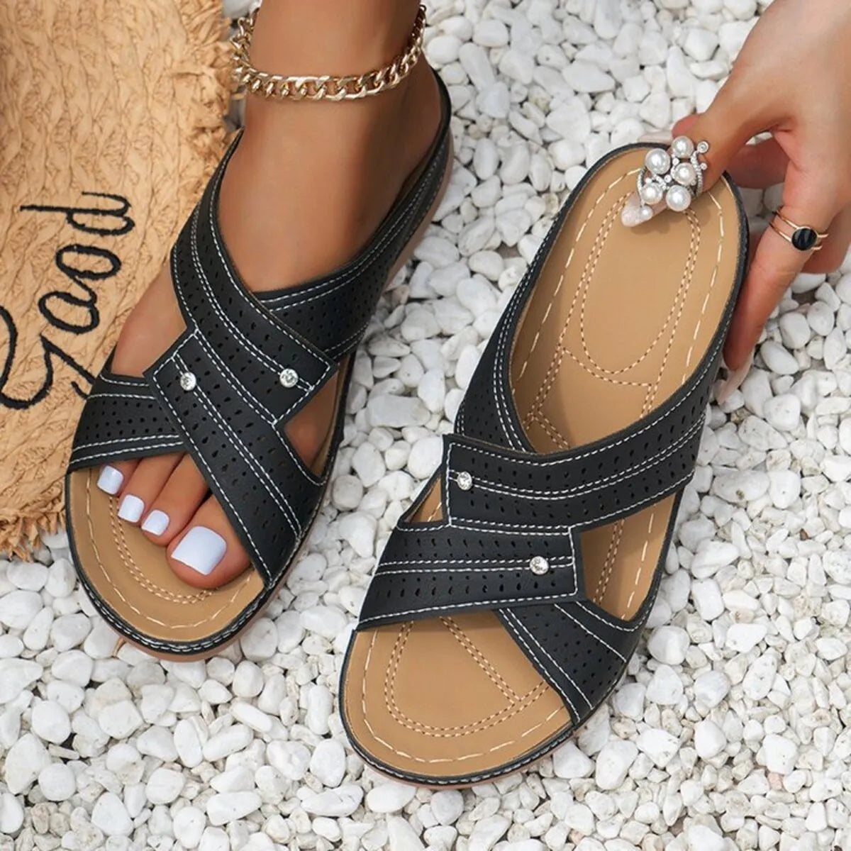 Open Toe Wedge Sandals - Tigbul's Variety Fashion Shop