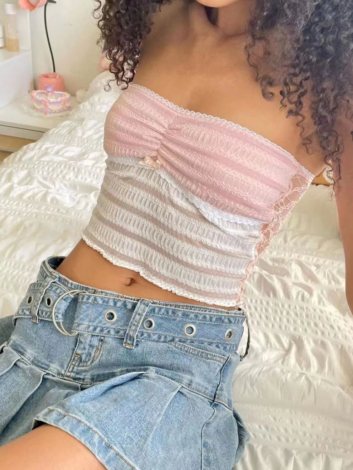 Pink Lace Tube Top - Tigbul's Variety Fashion Shop