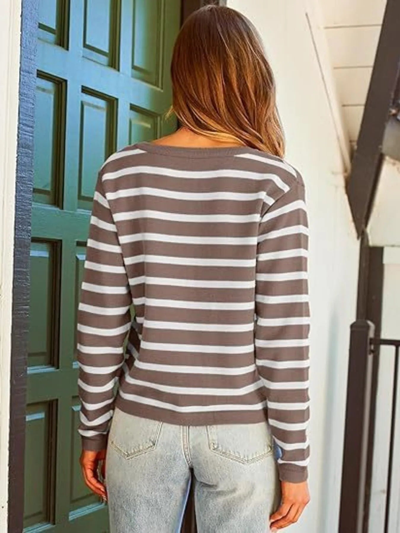 Striped Button-Up Cardigan - Tigbul's Variety Fashion Shop
