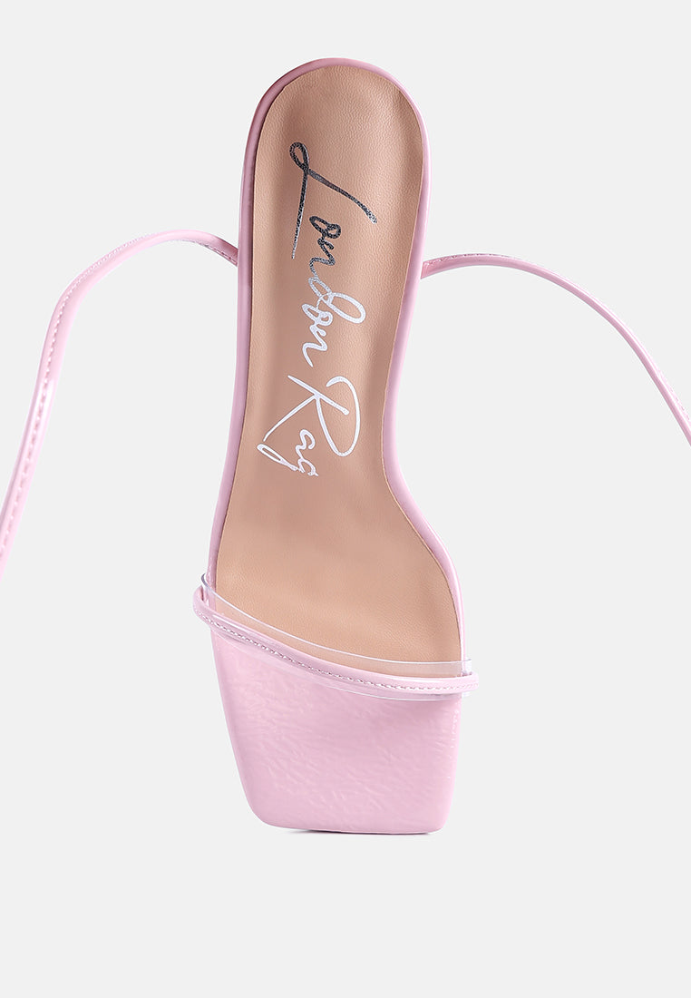 Biten Berry Spool Heel Lace Up Sandals - Tigbul's Variety Fashion Shop