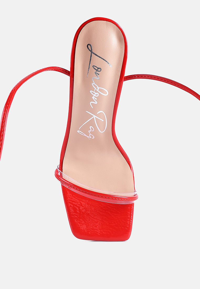 Biten Berry Spool Heel Lace Up Sandals - Tigbul's Variety Fashion Shop