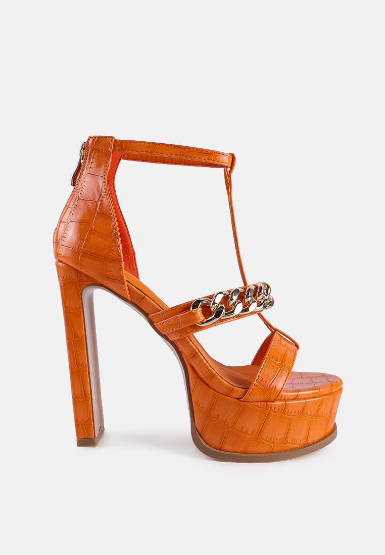 Bonita Metal Chain Zip Up Sandals - Tigbul's Variety Fashion Shop