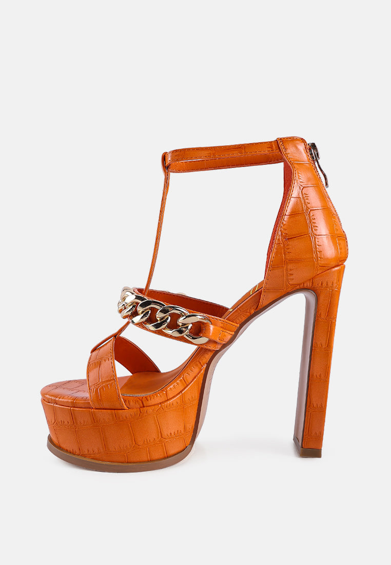 Bonita Metal Chain Zip Up Sandals - Tigbul's Variety Fashion Shop