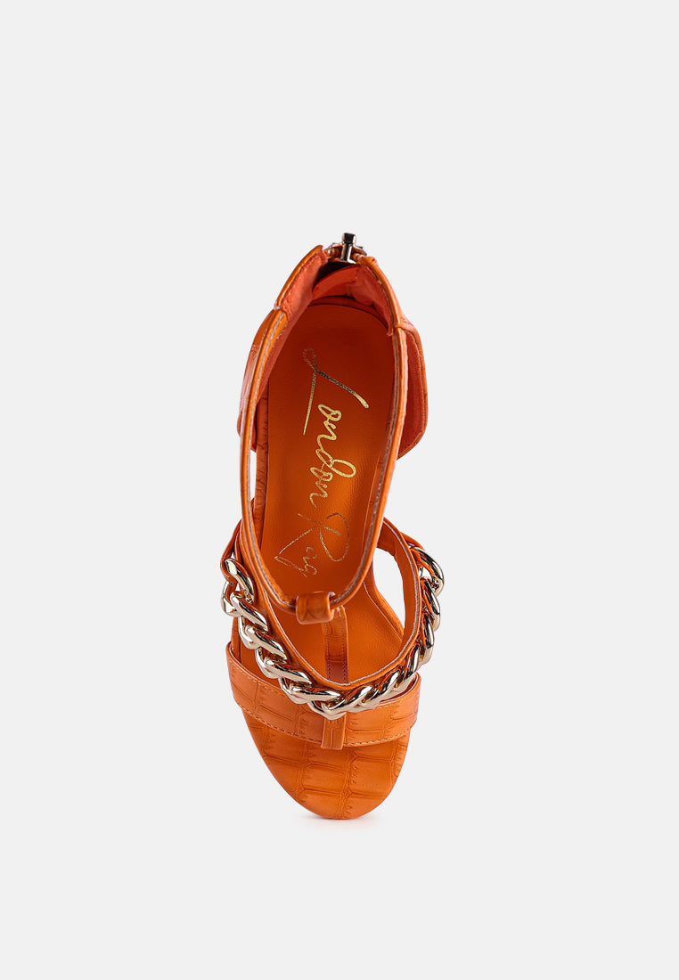 Bonita Metal Chain Zip Up Sandals - Tigbul's Variety Fashion Shop