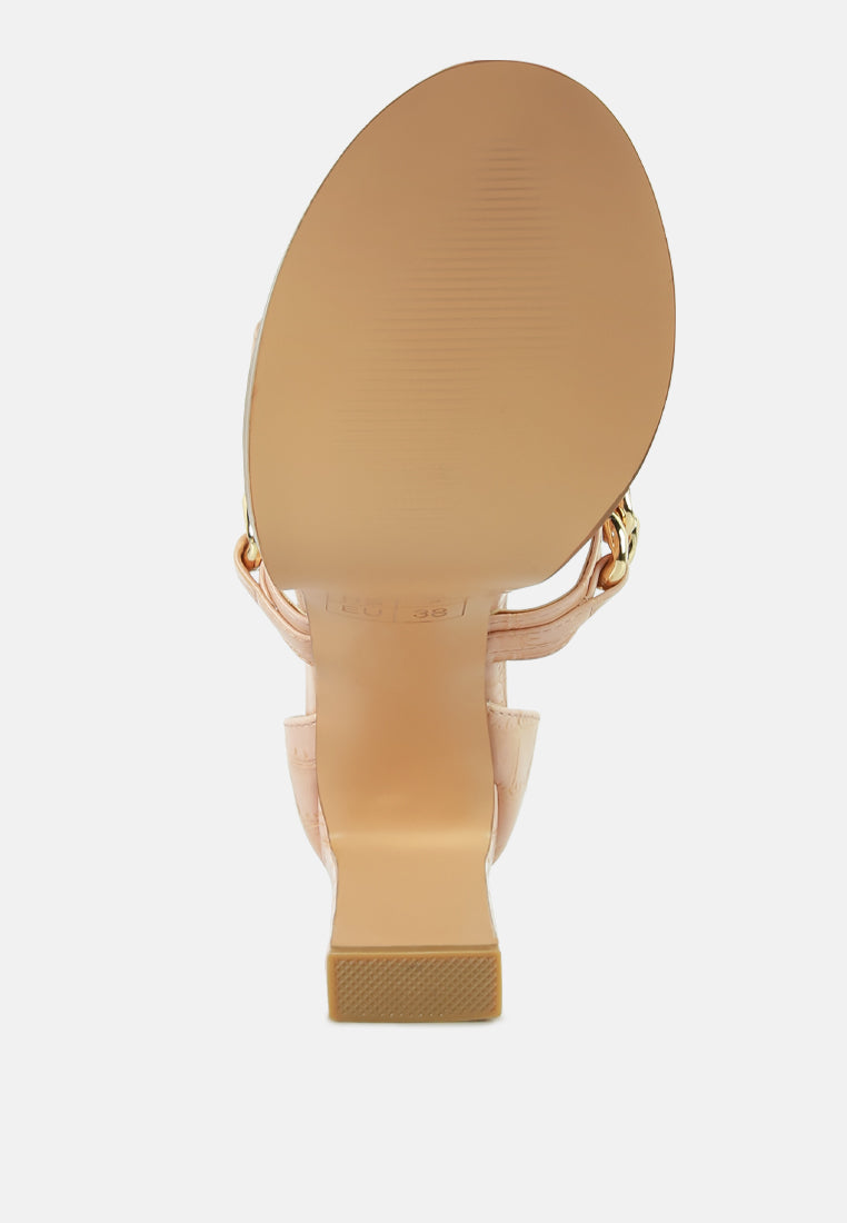 Bonita Metal Chain Zip Up Sandals - Tigbul's Variety Fashion Shop