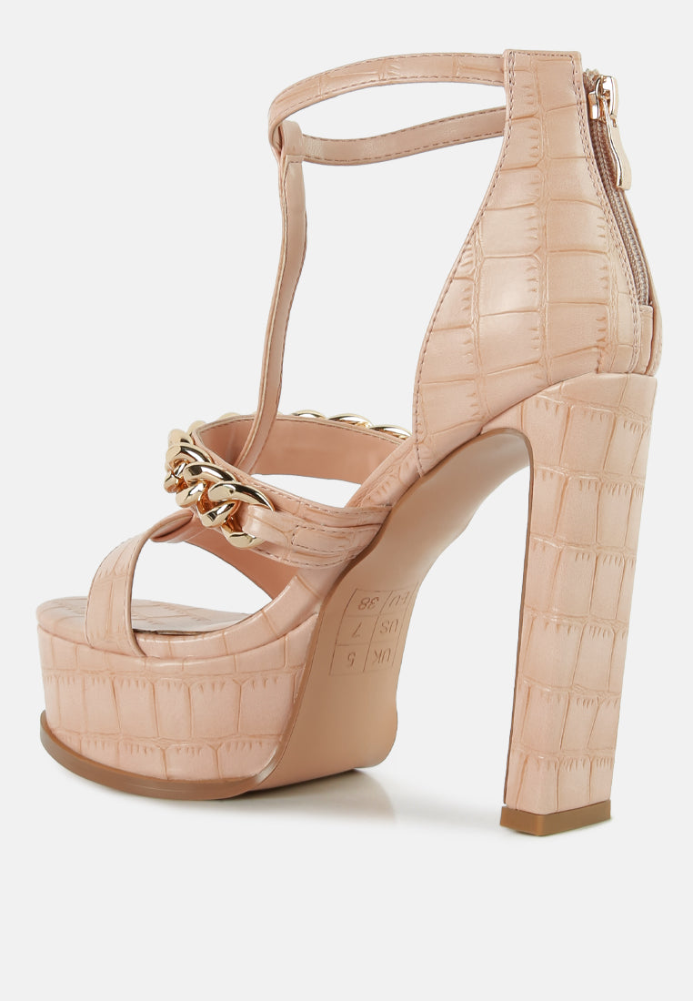 Bonita Metal Chain Zip Up Sandals - Tigbul's Variety Fashion Shop