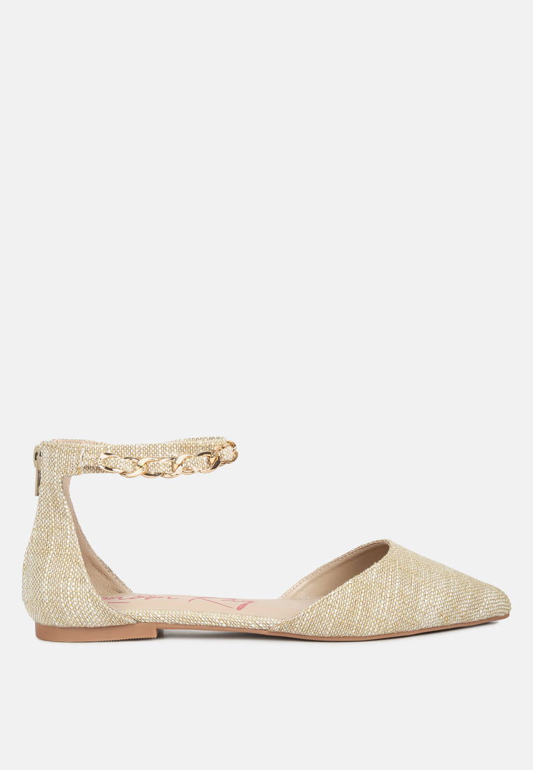 Buqisi Chain Embellished Flat Sandals - Tigbul's Variety Fashion Shop