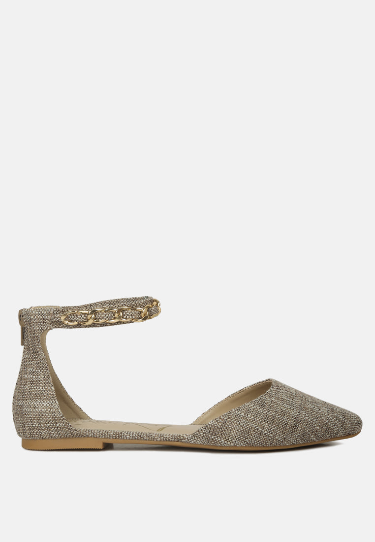 Buqisi Chain Embellished Flat Sandals - Tigbul's Variety Fashion Shop
