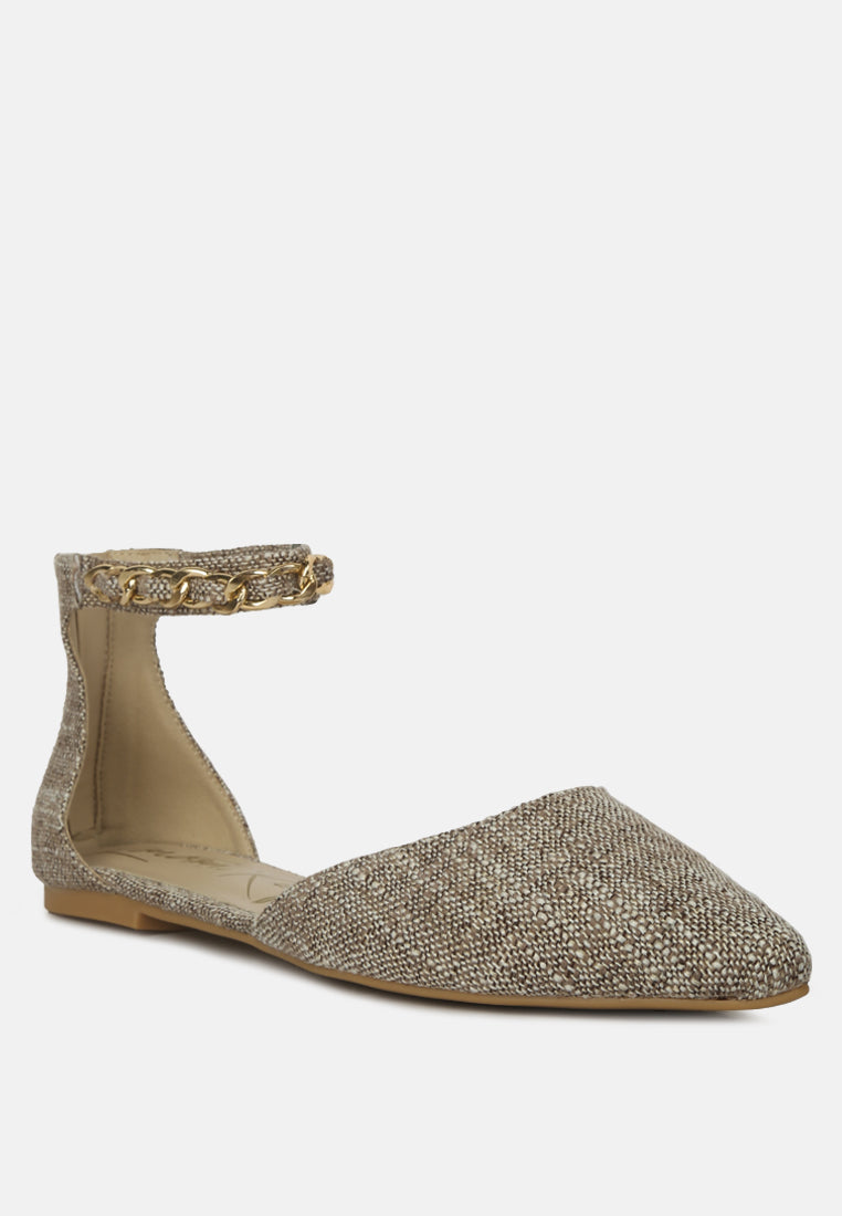Buqisi Chain Embellished Flat Sandals - Tigbul's Variety Fashion Shop