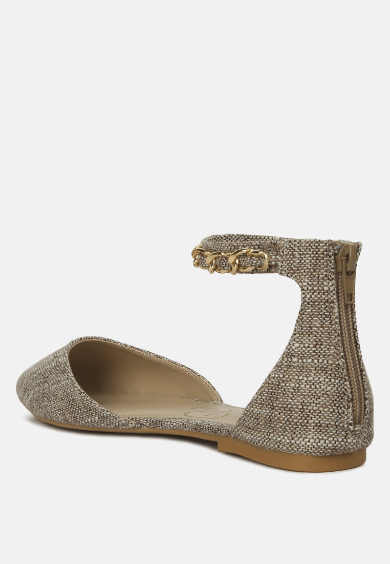 Buqisi Chain Embellished Flat Sandals - Tigbul's Variety Fashion Shop