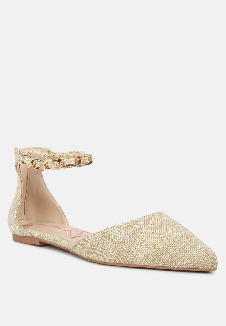 Buqisi Chain Embellished Flat Sandals - Tigbul's Variety Fashion Shop